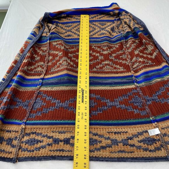 Spense Knits Long Aztec Cardigan Sweater Boho Multicolor Womens Medium - Picture 8 of 10